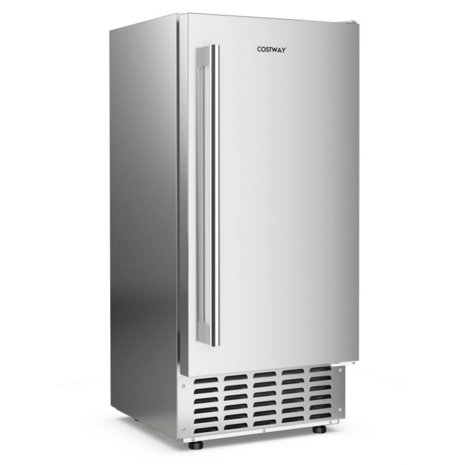 Front. LUCKY ONE - Under Counter Nugget Ice Maker 80 lbs/24h with 24H Timer & Self-Cleaning - Silver.