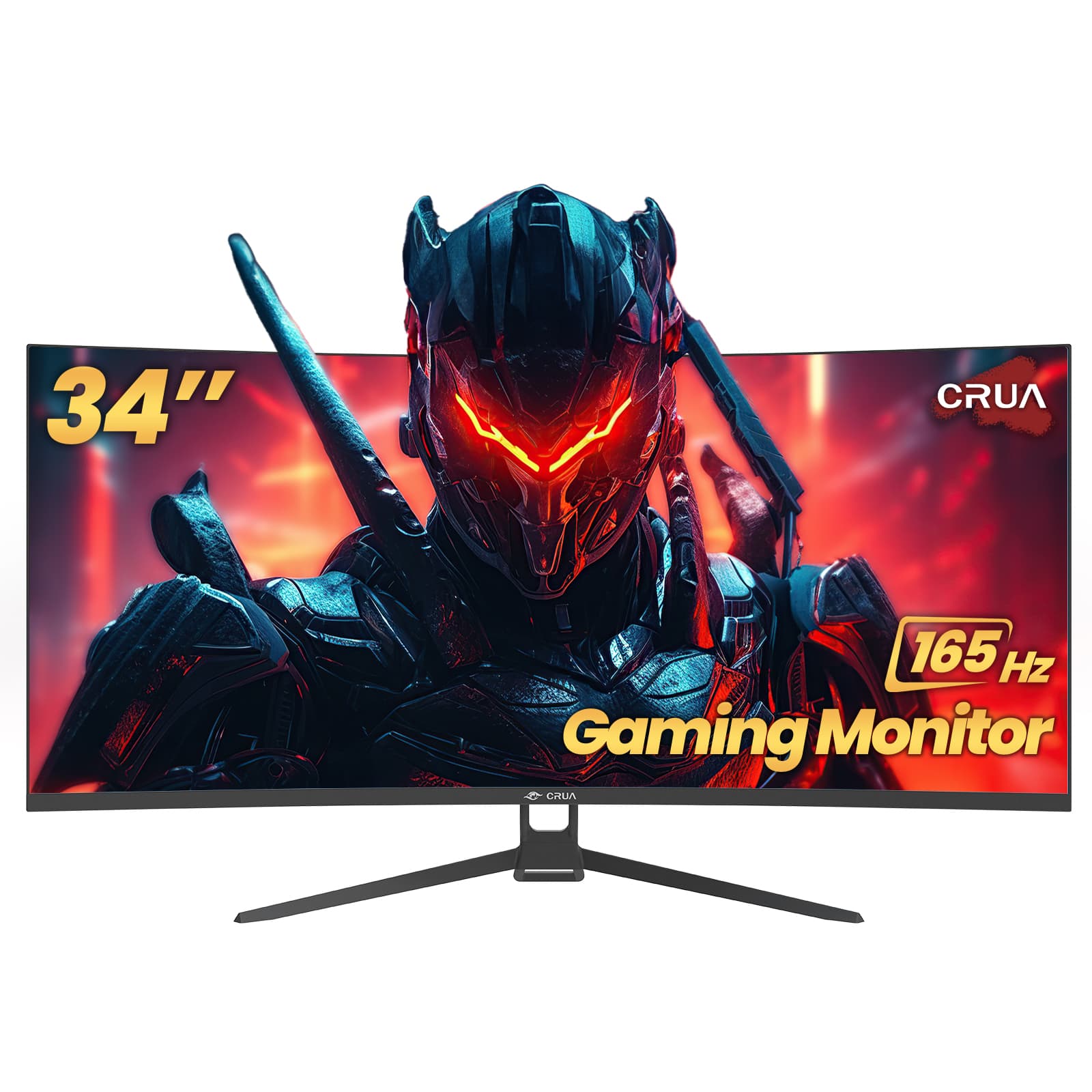 CRUA - 34" 165Hz Ultrawide Curved Gaming Monitor ,WQHD 3440 * 1440P, 21:9 1500R Computer Monitor, 1ms(GTG) with Adaptive Sync,