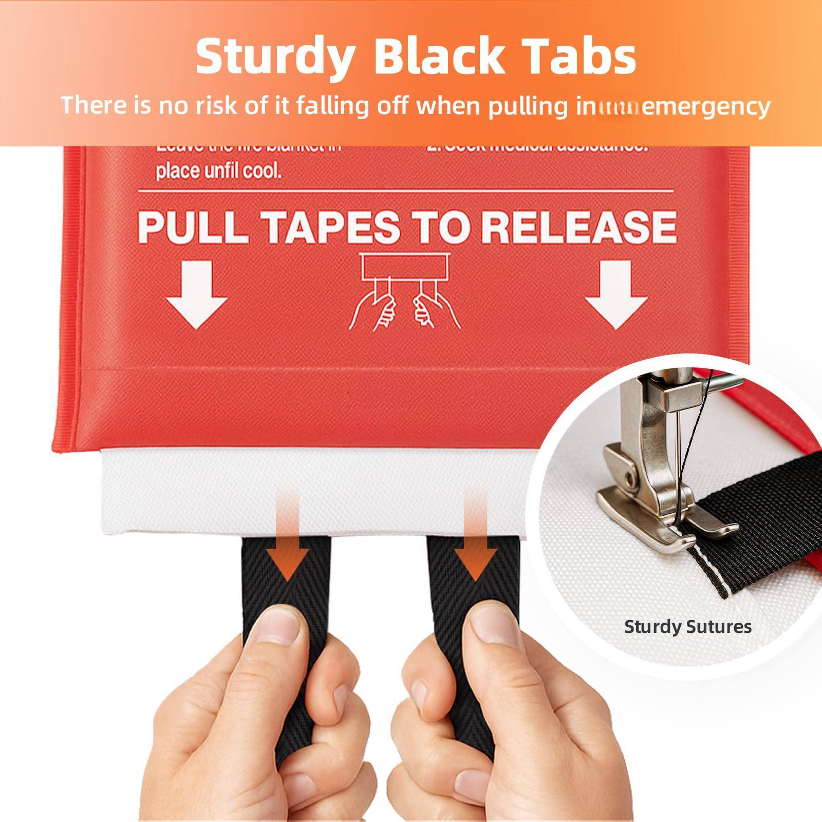 Sturdy Black Tabs  
There is no risk of it falling off when pulling in an emergency.  
Leave the ice blanket in place until cool.  
PULL TAPES TO RELEASE  
Sturdy Sutures