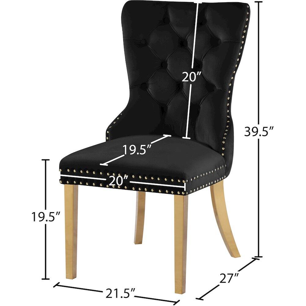 - Height: 39.5"
- Seat Height: 27"
- Seat Width: 20"
- Seat Depth: 19.5"
- Back Height: 20"
- Overall Width: 21.5"
- Overall Depth: 19.5"