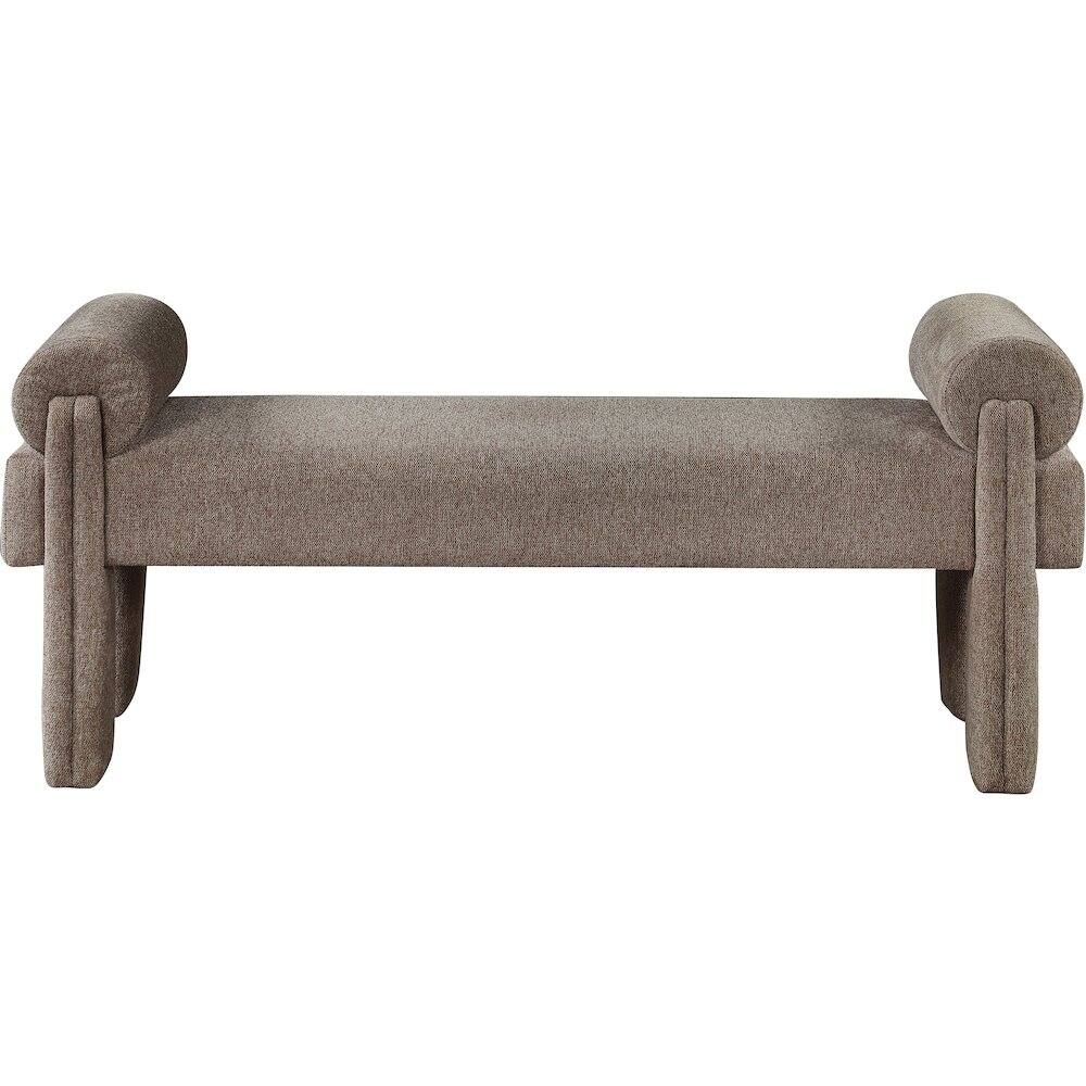 Alt View 2. Meridian Furniture - Stefano Brown Polyester Fabric Bench - Brown.