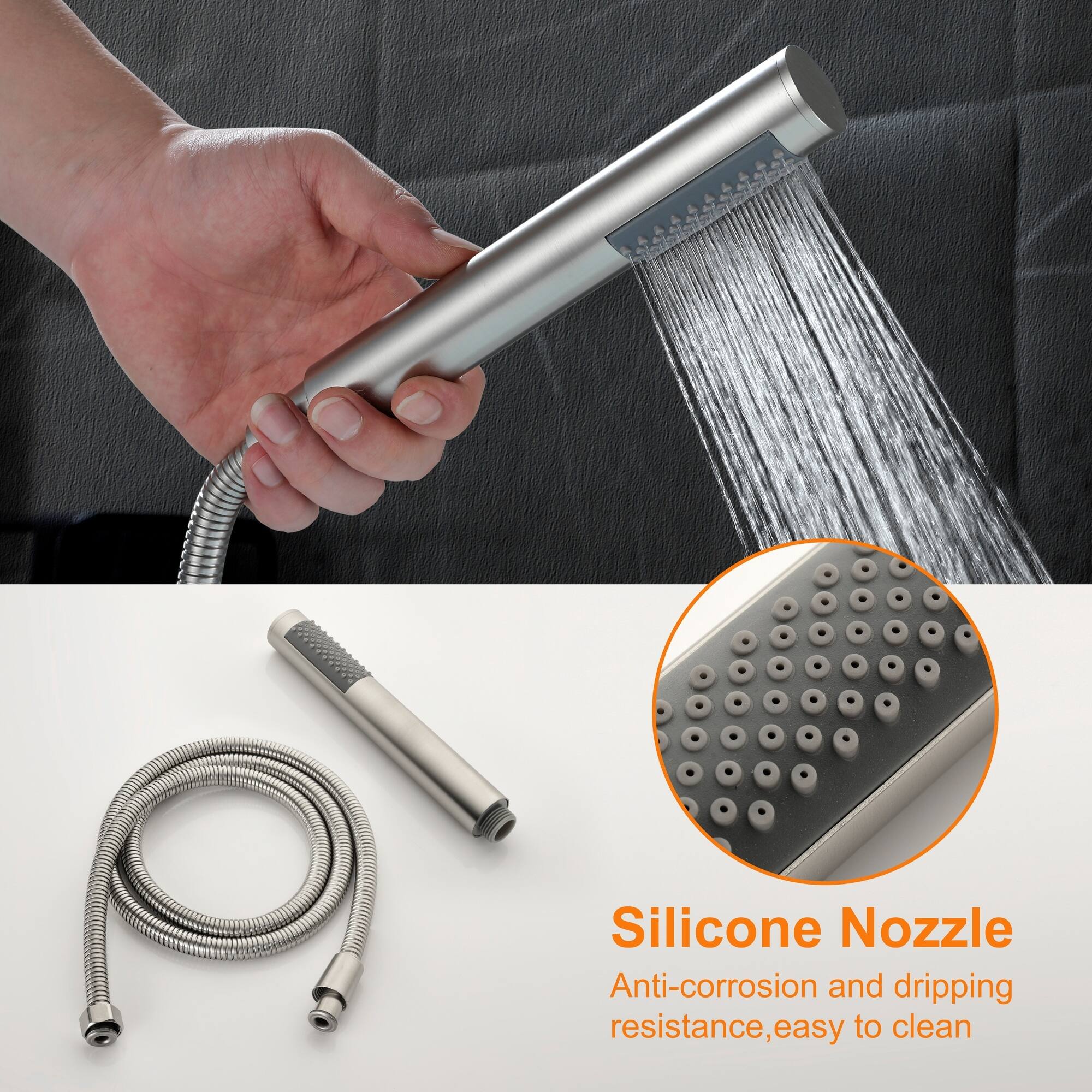 Silicone Nozzle  
Anti-corrosion and dripping resistance, easy to clean