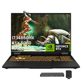ASUS - TUF 16" FHD+ Gaming Laptop,Intel i7-14650HX,32GB RAM,1TB SSD+1TB Dock Set,RTX 5060,Backlit Keyboard,Win 11 Pro - Gray