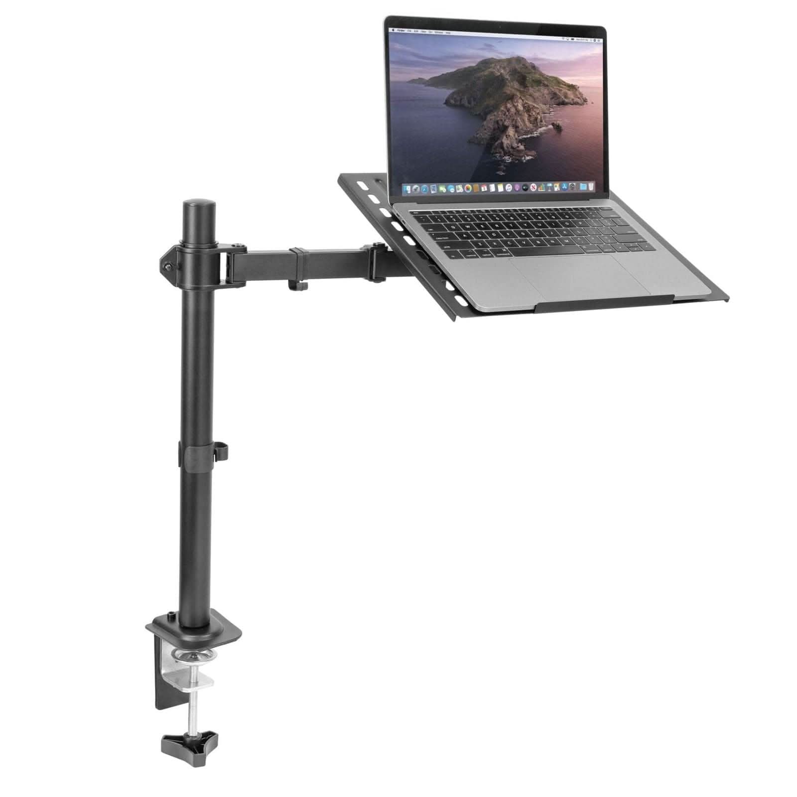 Angle. Mount-It! - Full Motion Laptop Desk Mount with Cooling Tray for Up to 17″ Laptops, Black - Black.