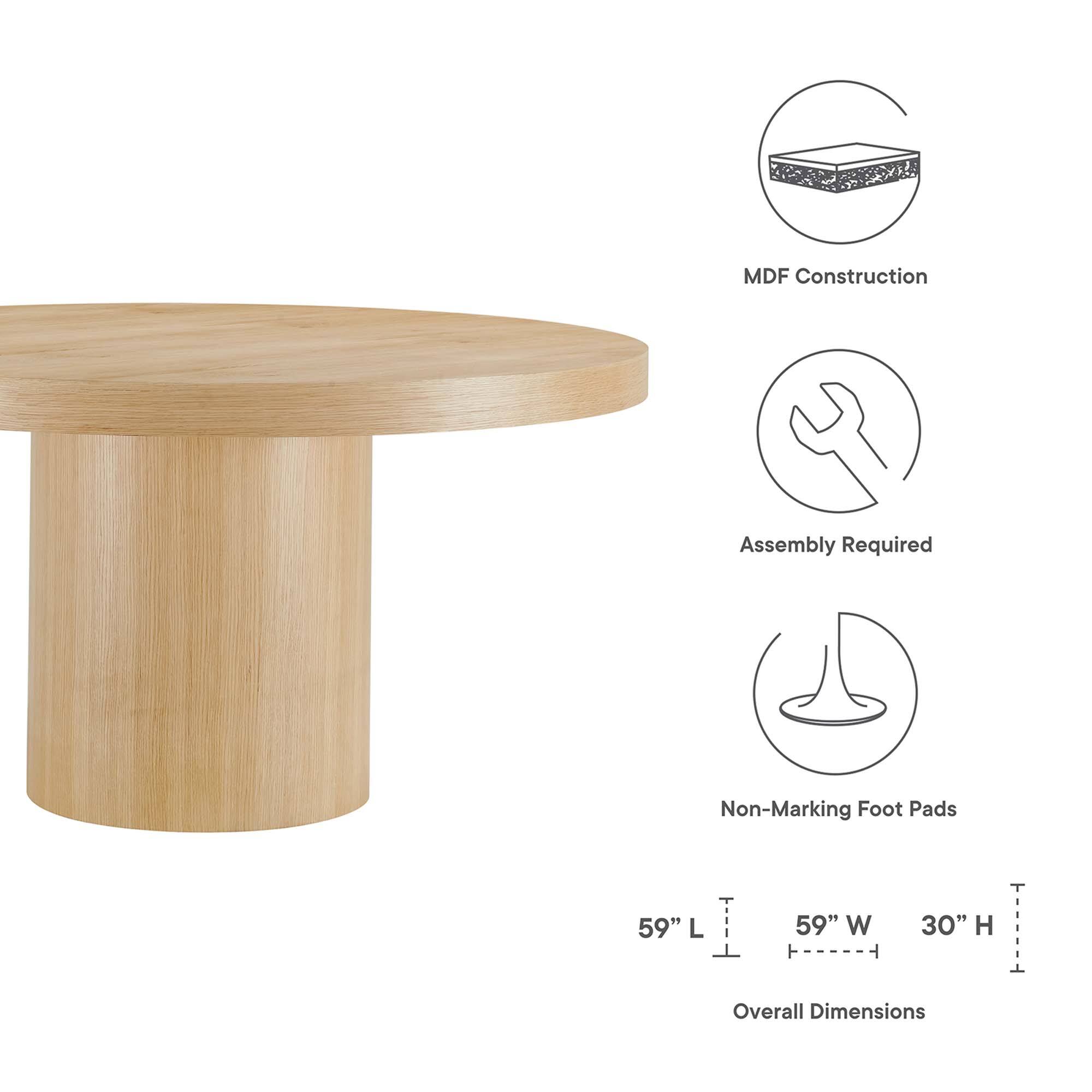MDF Construction  
Assembly Required  
Non-Marking Foot Pads  
59" L x 59" W x 30" H  
Overall Dimensions