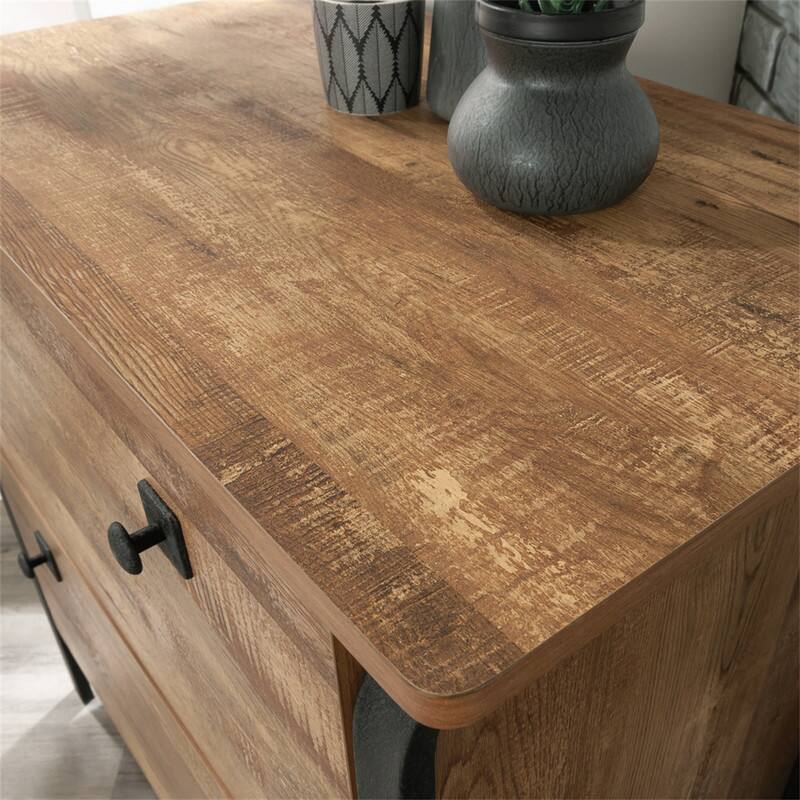 Alt View 4. HTUTWOO - Lateral File Cabinet with Bold Design - 2-Drawer Industrial Filing Cabinet, Soft Close Drawers for Home Office Storage - Black.