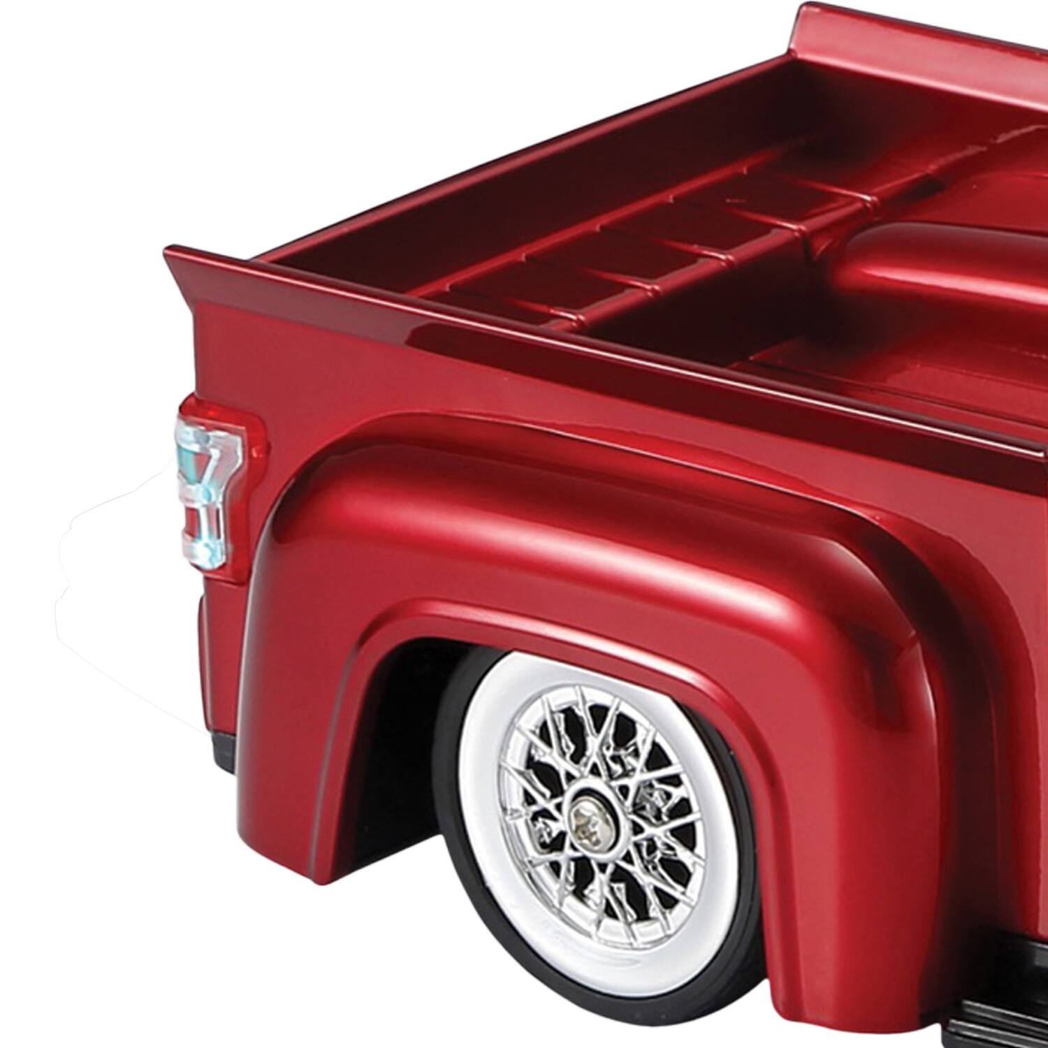 Left. AudioBox - SoundRides TRK-5600BT Retro Ride Low-Rider Truck Bluetooth Speaker with WaveSync and Lights - Red.