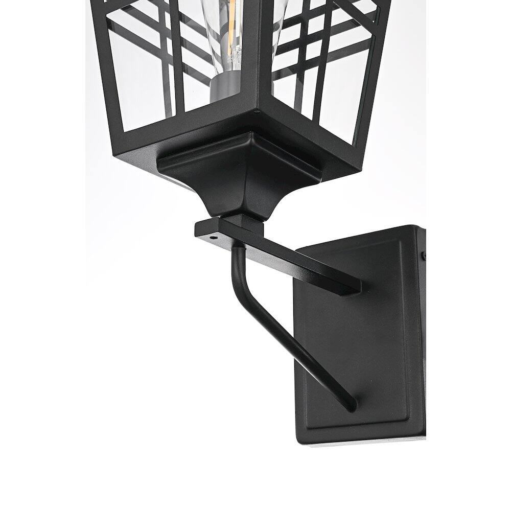Alt View 1. Elegant Lighting - Macon 8.5 Inch Outdoor Wall Sconce In Black - Black.