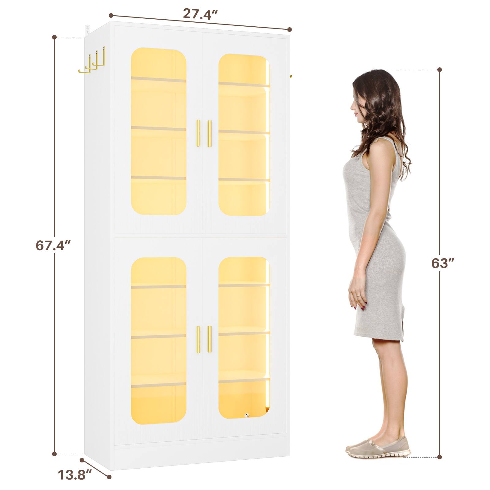 27.4" 67.4" 63" 13.8"