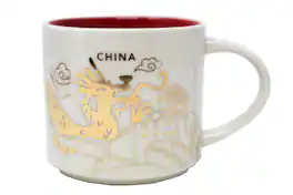 Starbucks - You Are Here Series China Ceramic Mug, 14 Oz - Gold