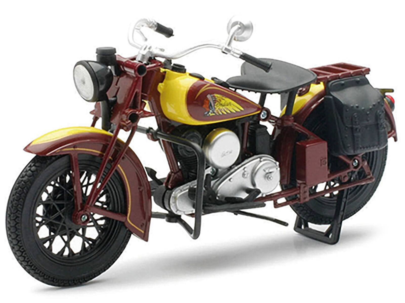 Alt View 1. New Ray - 1934 Indian Sport Scout Bike 1/12 Diecast Motorcycle Model by New Ray.