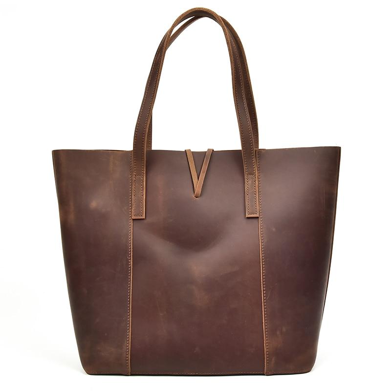 Alt View 1. Steel Horse Leather - The Taavi Tote | Handcrafted Leather Tote Bag - Brown.