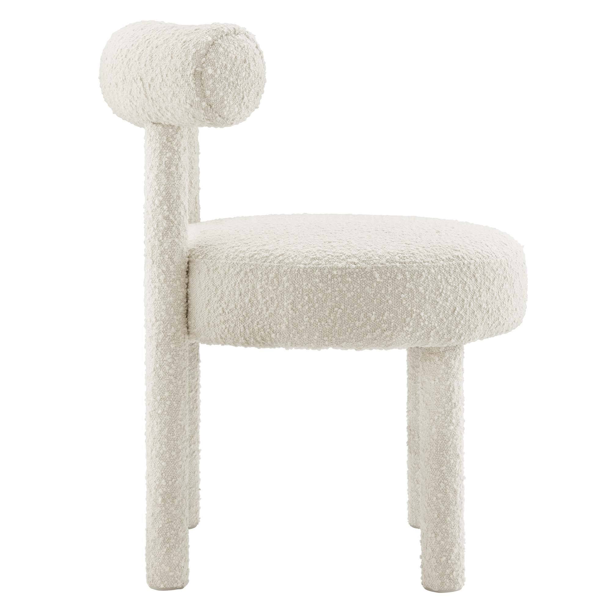 Back. Modway - Toulouse Boucle Fabric Dining Chair by Modway - White.