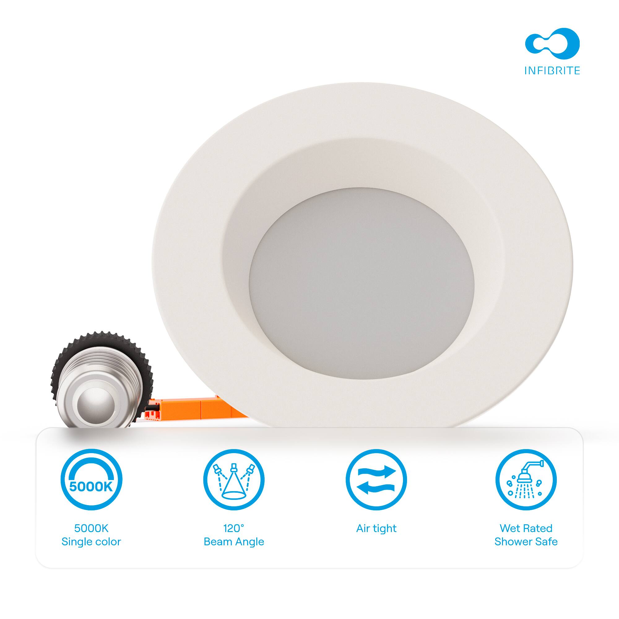 INFIBRITE 5000K  
Single color  
120° Beam Angle  
Air tight  
Wet Rated Shower Safe