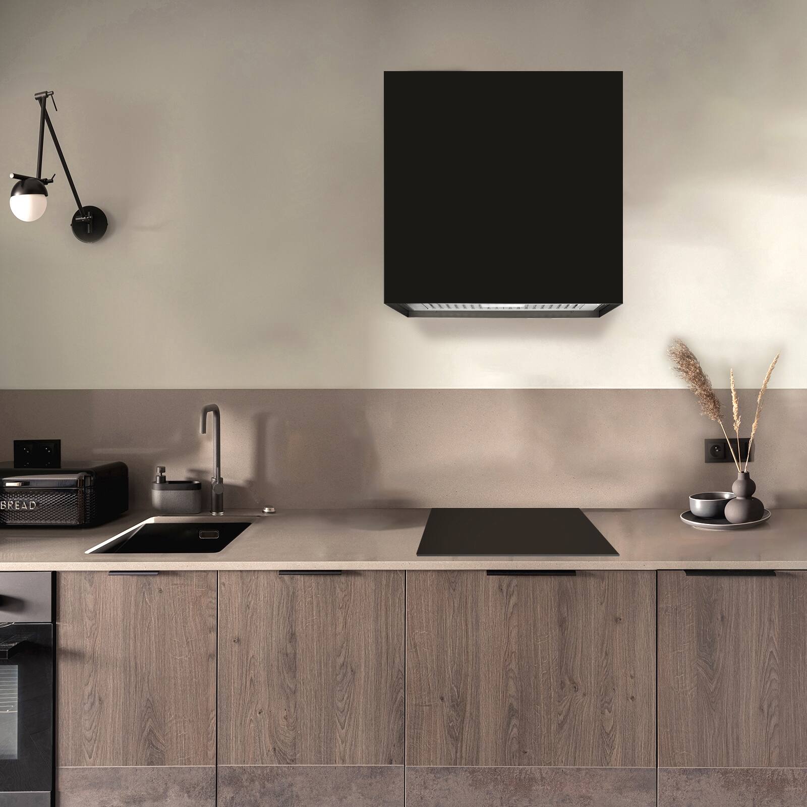 Alt View 9. Akicon - Akicon 30 inch Ducted 600-CFM Jet Black Wall-Mounted Range Hood with Charcoal Filter - Black.