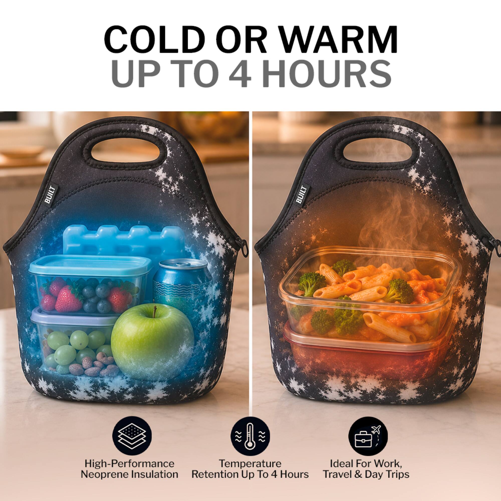 COLD OR WARM UP TO 4 HOURS

High-Performance Neoprene Insulation
Temperature Retention Up To 4 Hours
Ideal For Work, Travel & Day Trips