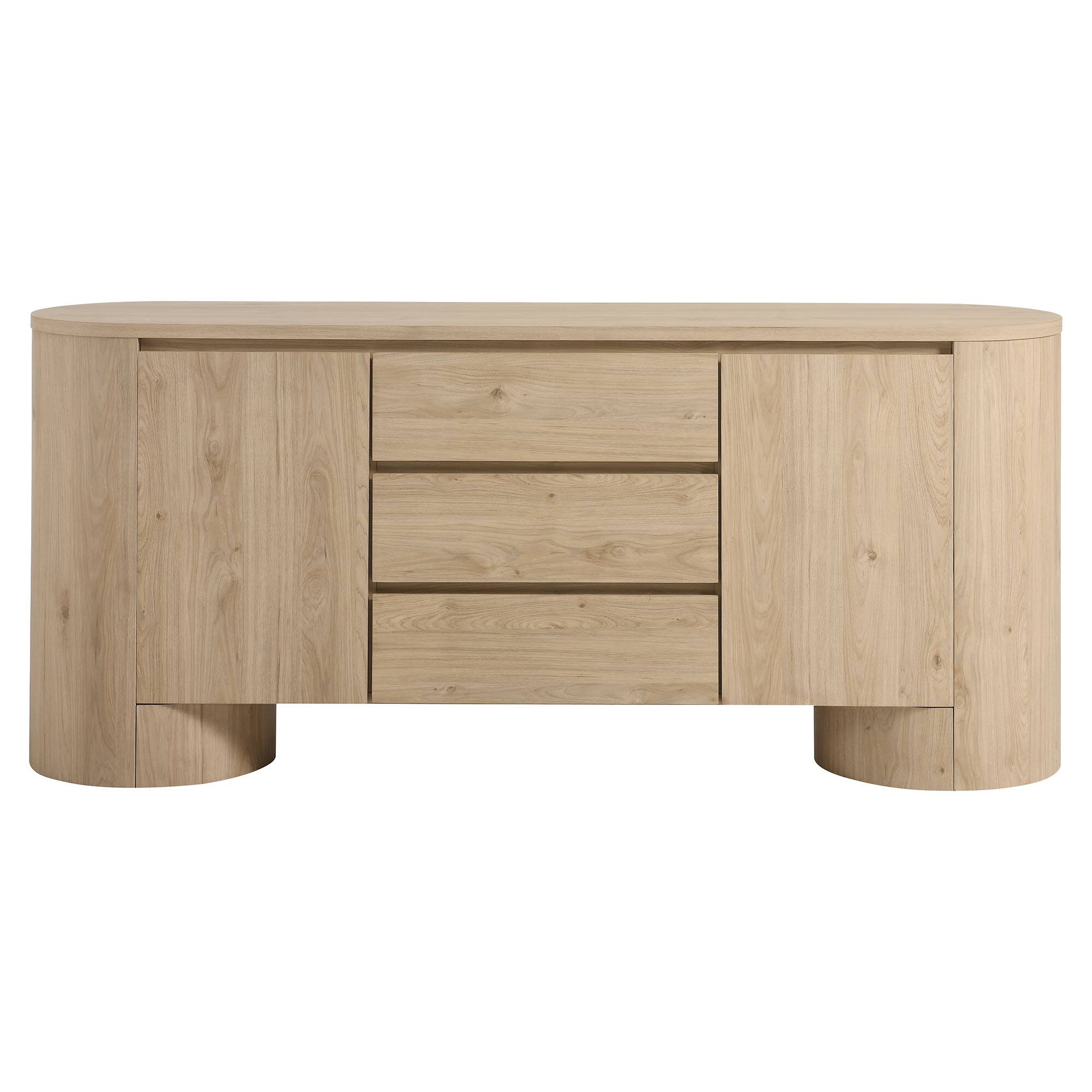 Alt View 4. Modway - Duval 71" Rounded Sideboard Storage Cabinet by Modway - Hickory Frost.