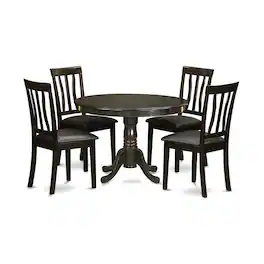 East West Furniture - 5 Pc small Kitchen Table and Chairs set--small Kitchen Table and 4 dinette Chairs - Cappuccino