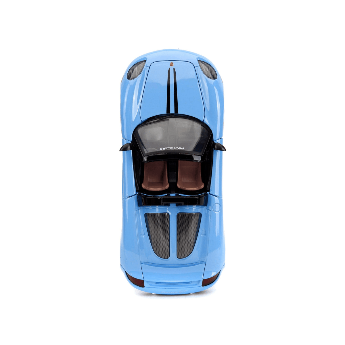 Alt View 9. Jada - Porsche Carrera GT Convertible Blue with Black Stripes "Pink Slips" Series 1/24 Diecast Model Car by Jada.