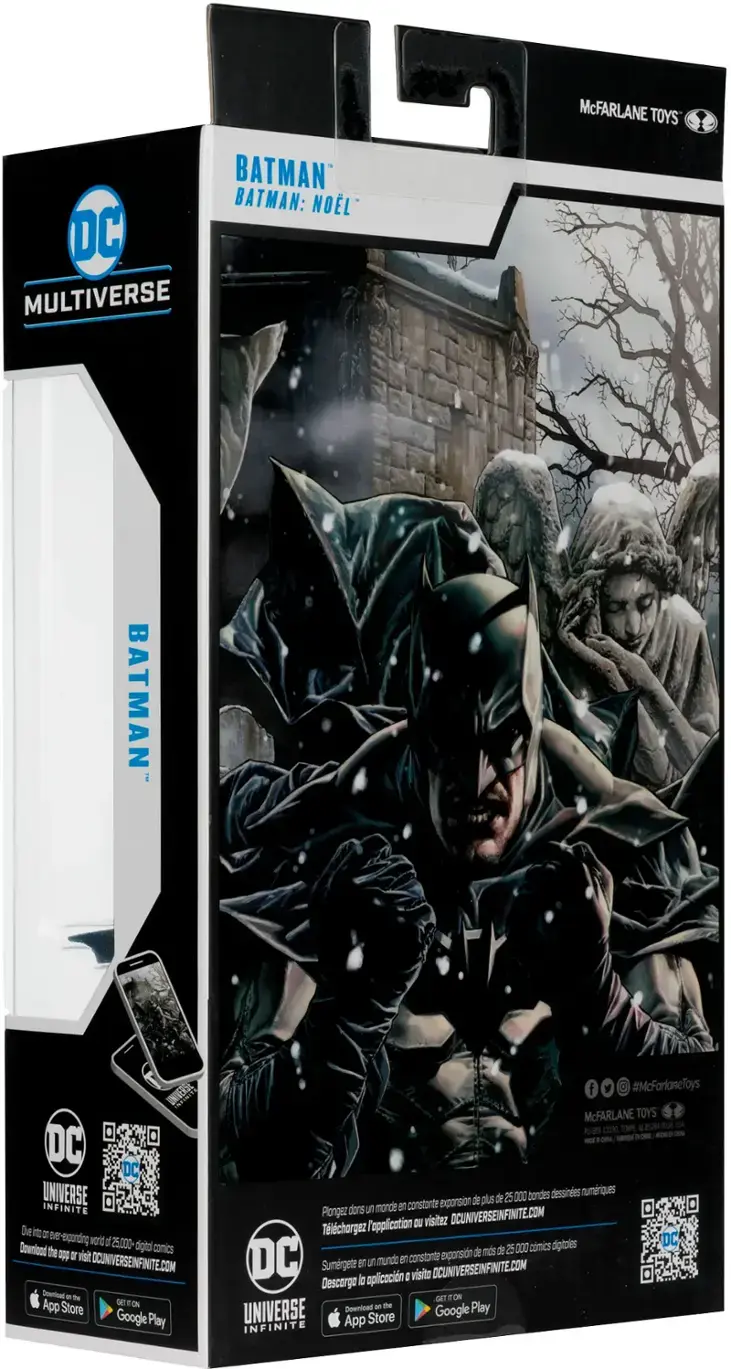 BATMAN: THE ANIMATED SERIES DC MULTIVERSE McFARLANE TOYS BATMAN DC UNIVERSE INFINITE 1:8 SCALE COLLECTIBLE FIGURE SET (BOX SET)

Includes:
- 1:8 scale Batman figure
- 1:8 scale Robin figure
- 1:8 scale Harley Quinn figure
- 1:8 scale Batmobile vehicle
- 1:8 scale Batcave playset

Collect all 4 figures and the Batmobile vehicle to build the Batcave playset!

Download the comics and visit the DC UNIVERSE INFINITE website for more information.

Suggested age: 12+

Number of figures: 4

Number of vehicles: 1

Number of playsets: 1