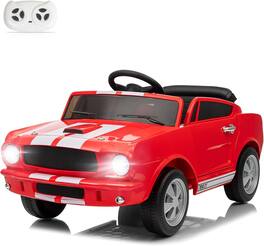Winado - 12V Licensed Shelby Electric Ride on Car, Kids Powered Ride On Toy Car, w/ Parent Remote Control, Safety Belt, 3 Speeds - White & Red