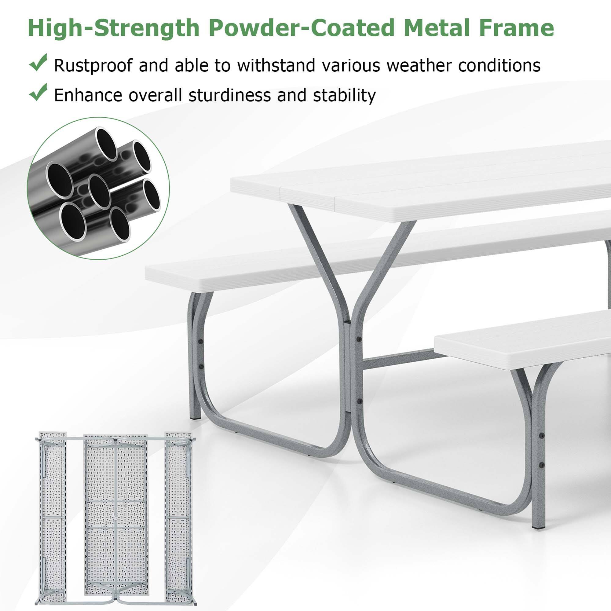High-Strength Powder-Coated Metal Frame

Rustproof and able to withstand various weather conditions

Enhance overall sturdiness and stability