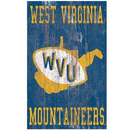 Fan Creations - West Virginia Mountaineers 11'' x 19'' Heritage Distressed Logo Sign - Multicolor