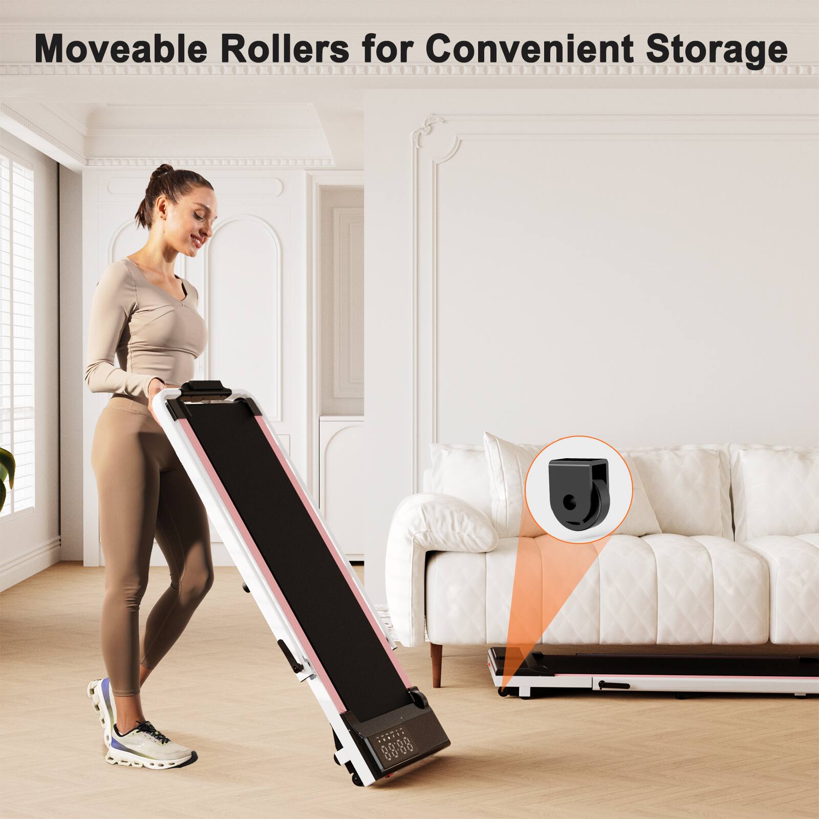 Moveable Rollers for Convenient Storage