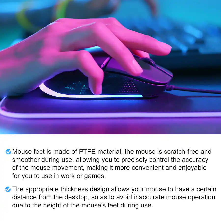 Mouse Rear Foot Pad Unique Bargains Rounded Curved Edges Mouse Feet Pads 1.0mm for G602 ...
