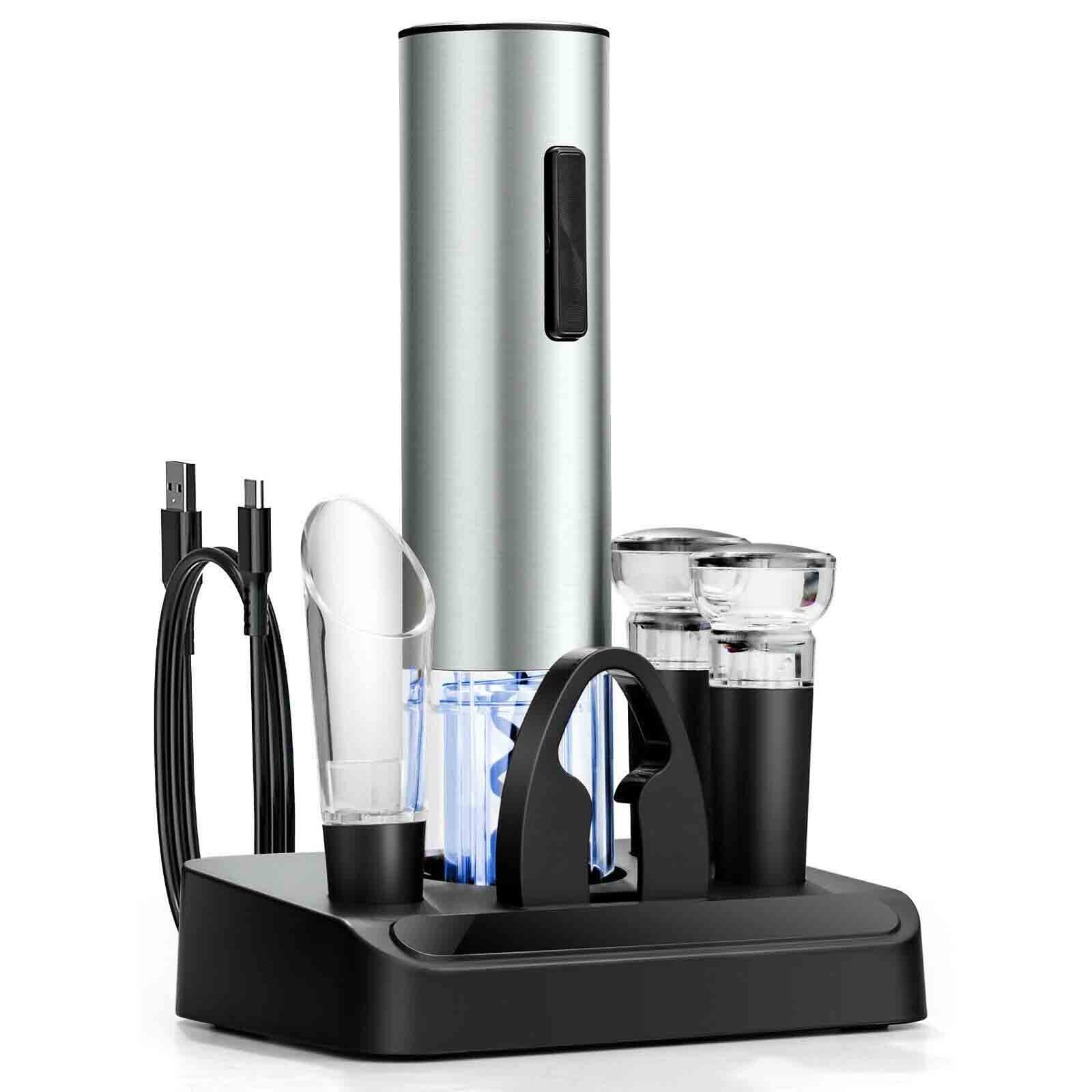 Alt View 9. Ecooso - 6-in-1 Electric Wine Opener Set with Foil Cutter, Automatic Corkscrew Gift Set - Black.