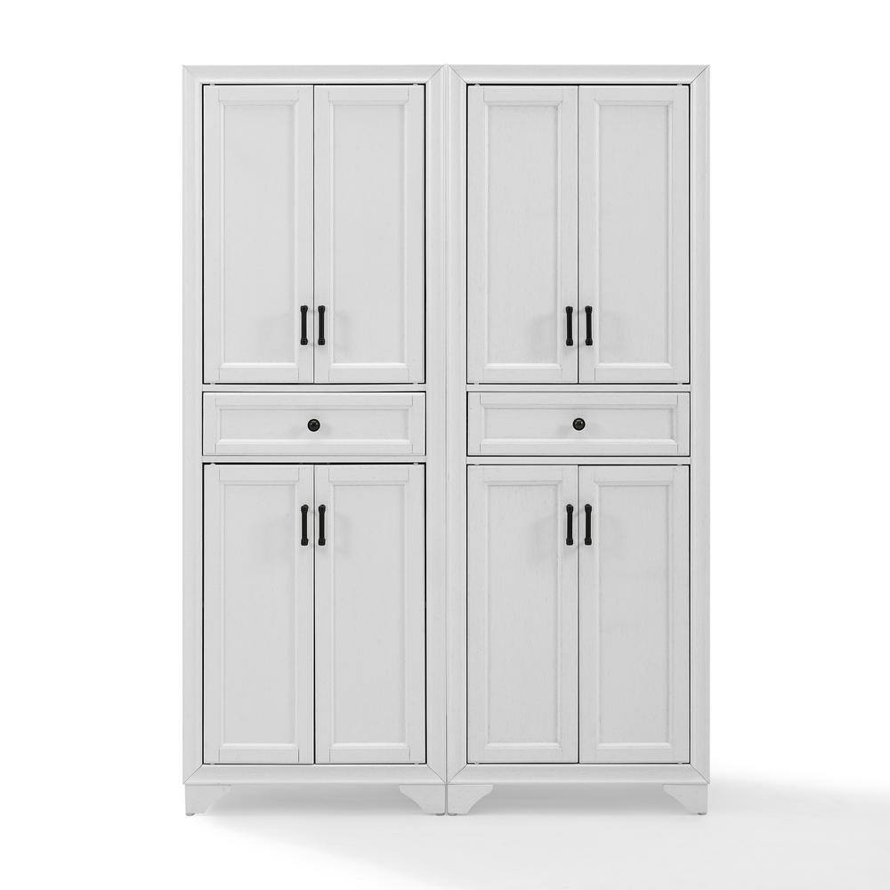 Alt View 4. Crosley Furniture - Tara 2-Piece Kitchen Storage Pantry Set - 2 Pantries - Distressed White.