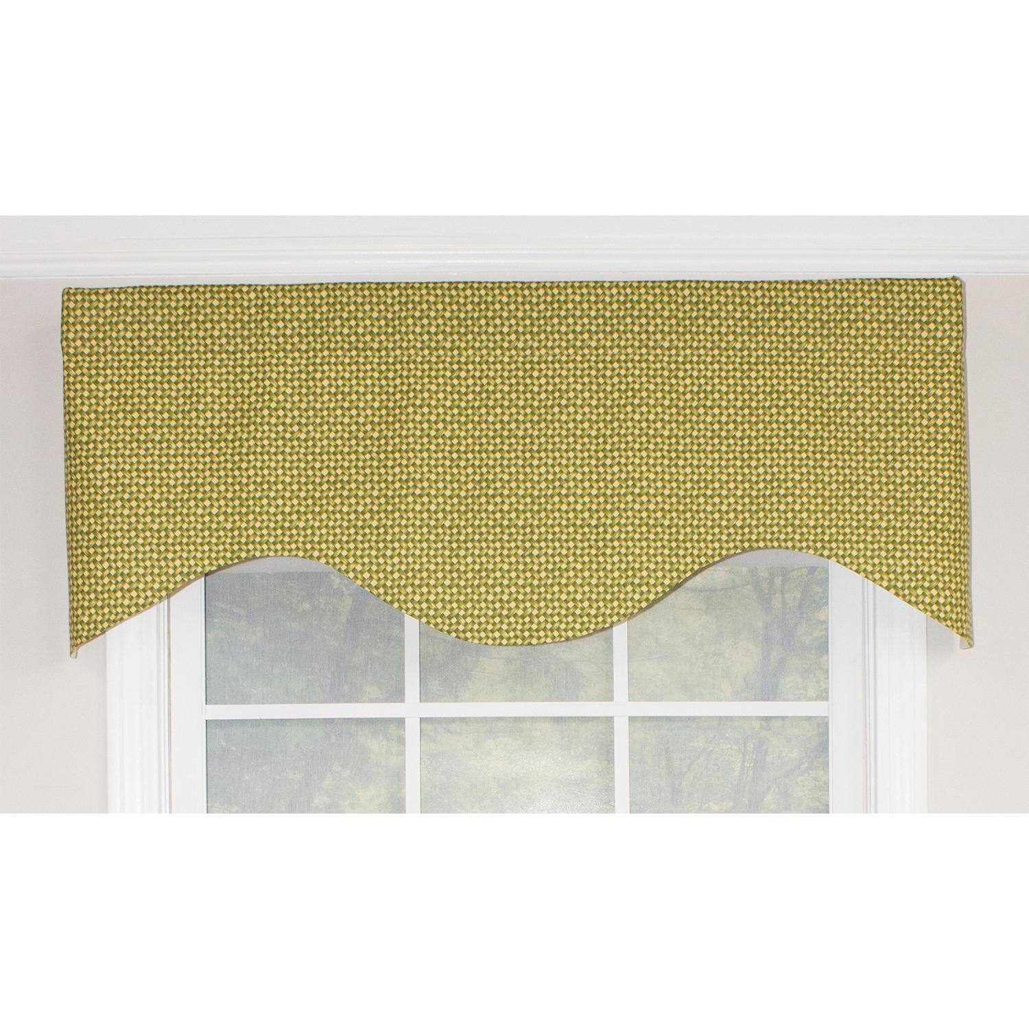 Angle. RLF Home - RLF Home Cabana Cornice 100% Cotton with Fully Lined 3" Rod Pocket Valnance for Windows 50" x 17" Sage - Sage.