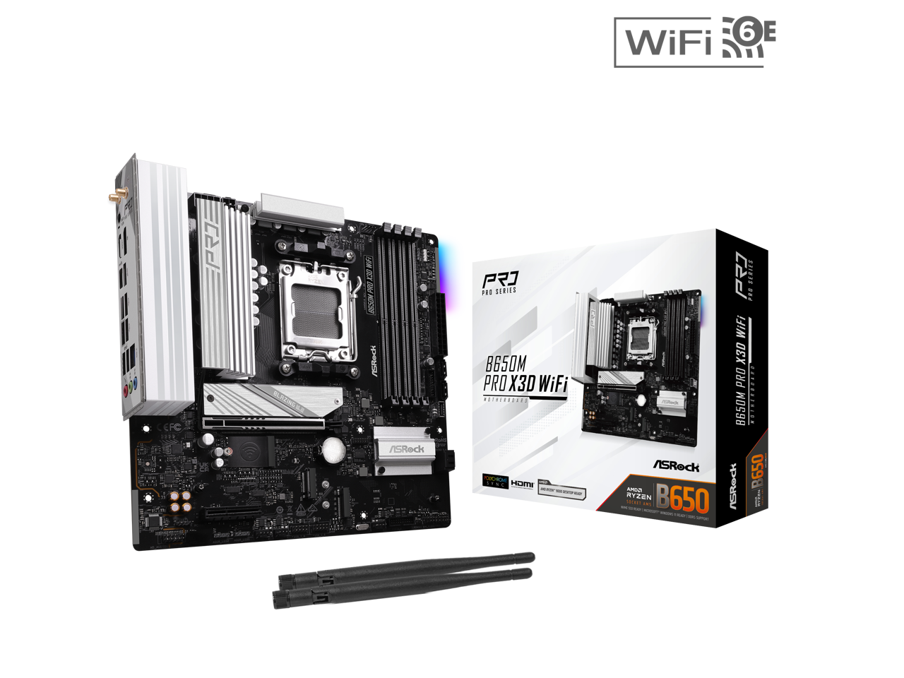 Sure, here is the corrected and grouped text:

- ASRock B650 PRO X3D WiFi
- PRO SERIES
- B650M PRO X3D WiFi
- WIFI 6E
- HOMI
- B650
- Ryzen
- PRIME
- B650M PRO X3D WiFi
- WIFI 6E
- HOMI
- B650
- Ryzen