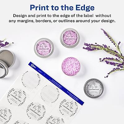 Print to the Edge  
Design and print to the edge of the label without any margins, borders, or outlines around your design.