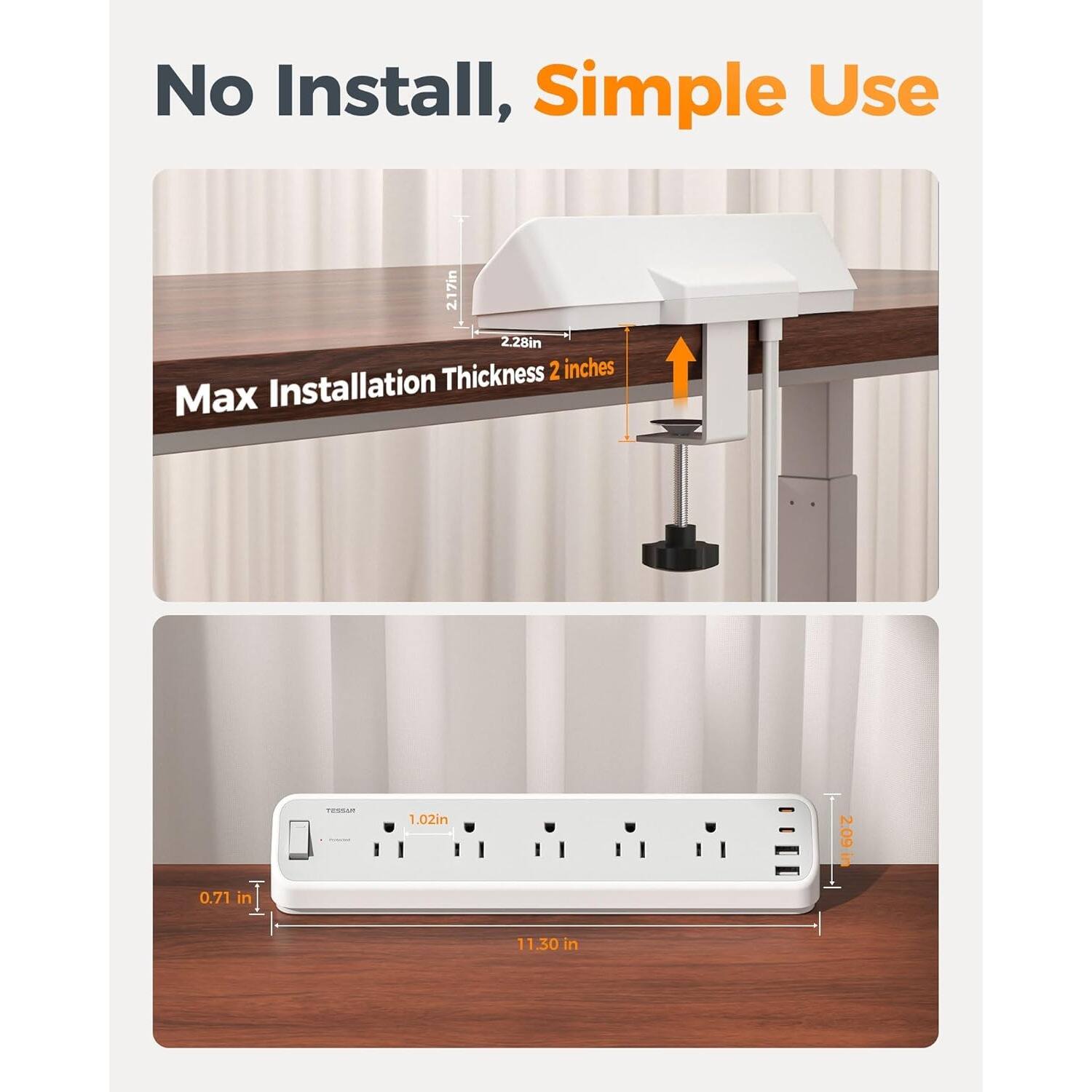 No Install, Simple Use

Max Installation Thickness 2 inches
2.17in
2.28in
CECE
1.02in
2.09
0.71 in
11.30 in
