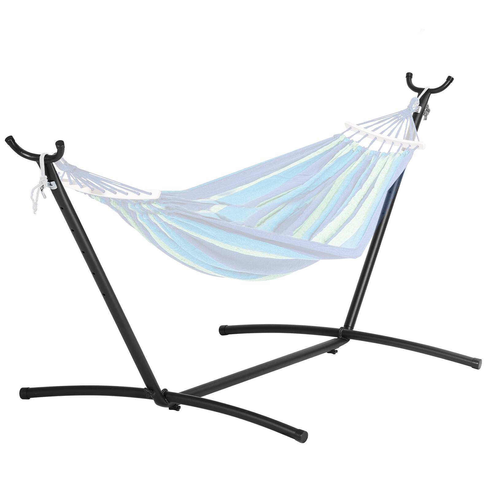 Alt View 5. VEVOR - Portable Hammock Stand, 450lbs Capacity Steel Hammock Stand for 2 Person, Heavy Duty Adjustable Hooks Hammock Frame - Black.