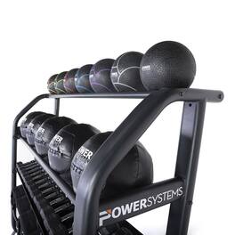 Power Systems - Denali Hybrid Rack - 4 -Tier Dumbbell and Med Ball Storage for Home or Gym - Black