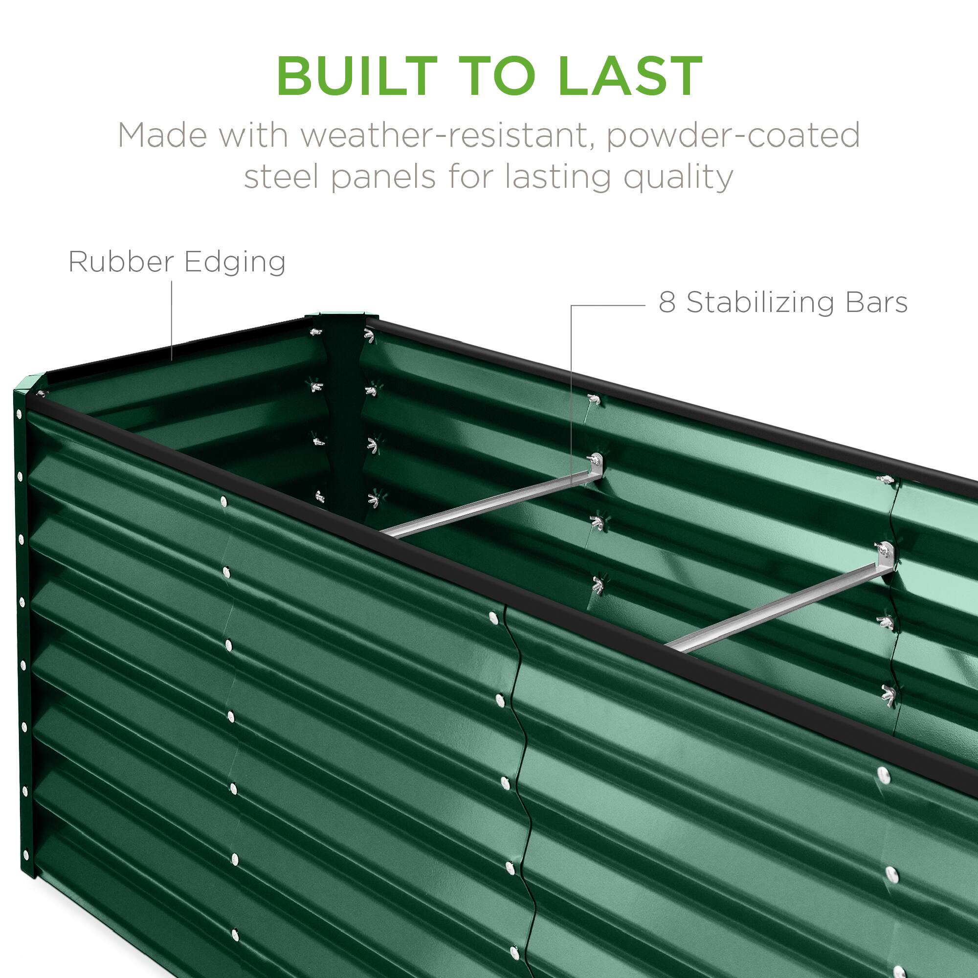 BUILT TO LAST

Made with weather-resistant, powder-coated steel panels for lasting quality

Rubber Edging

8 Stabilizing Bars