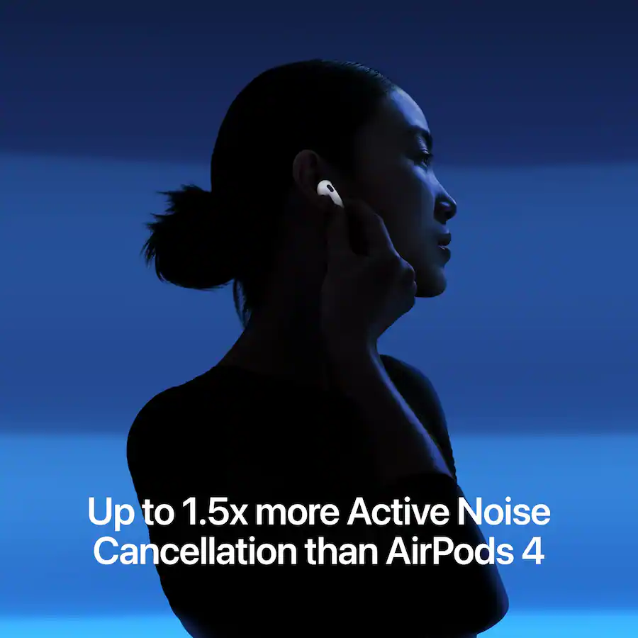 Up to 1.5x more Active Noise Cancellation than AirPods 4