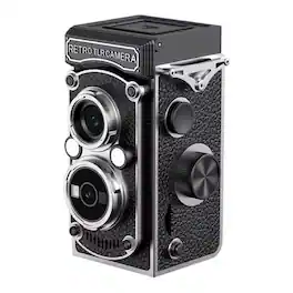 Aries - RetroSnap Mini 1080P Digital Camera - Vintage Twin-Lens Style (Black)