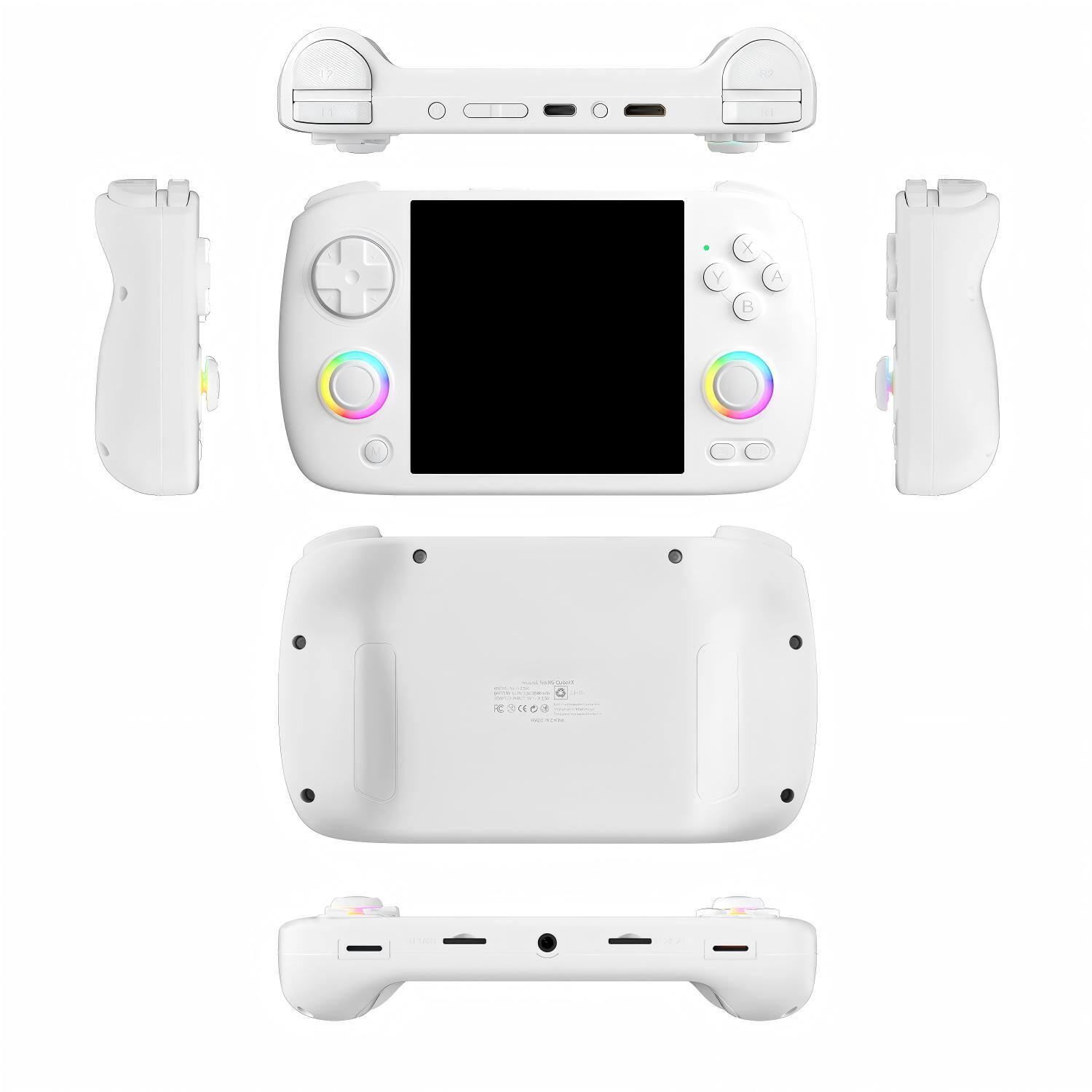 Front. Anbernic - Portable Retro Game Console with RGB Lights and 5000 Built In Games - White.