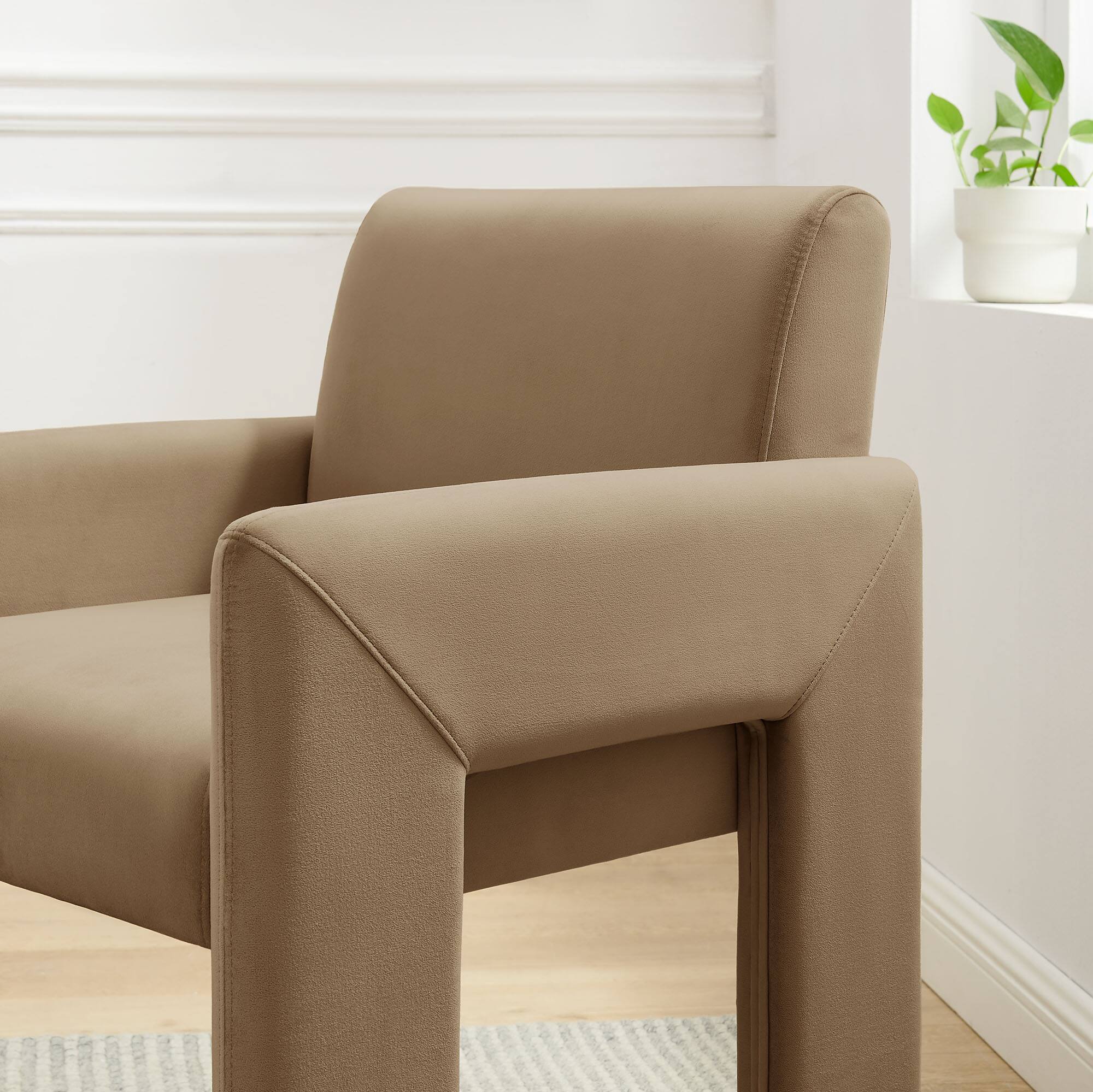 Alt View 1. Modway - Daven Upholstered Dining Chair by Modway - Taupe.
