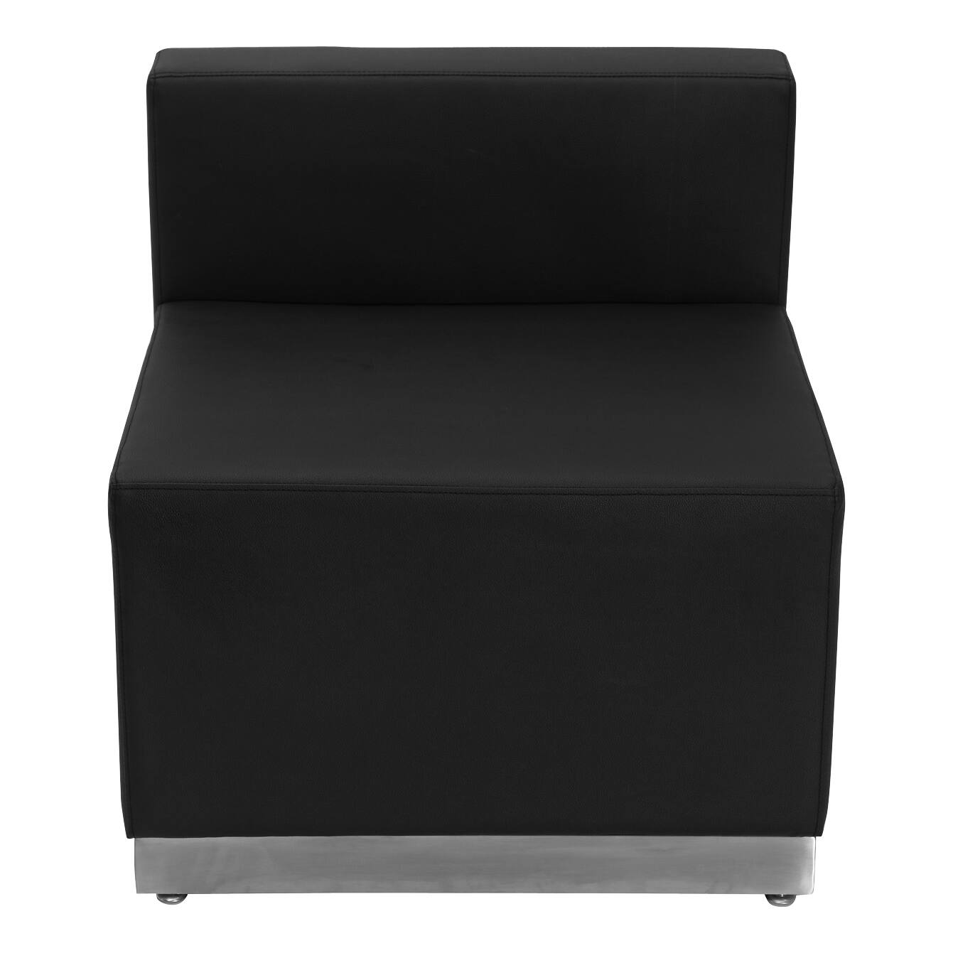 Alt View 5. Emma + Oliver - Faux Leather Modular Reception Seating Configuration, 3 Pieces - Black.