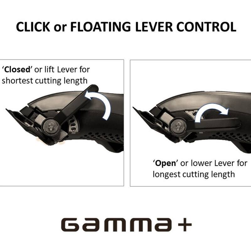 CLICK or FLOATING LEVER CONTROL

'Closed' or lift Lever for shortest cutting length

'Open' or lower Lever for longest cutting length

Gamma +