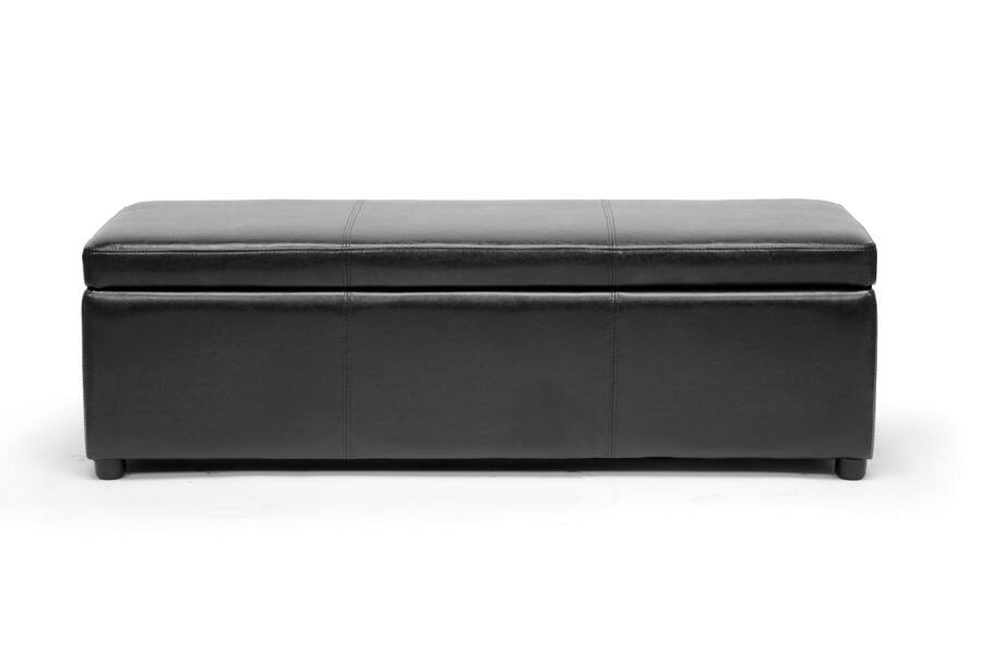 Baxton Studio - Dennehy Brown Modern Ottoman - Black price history on PriceWatchPro