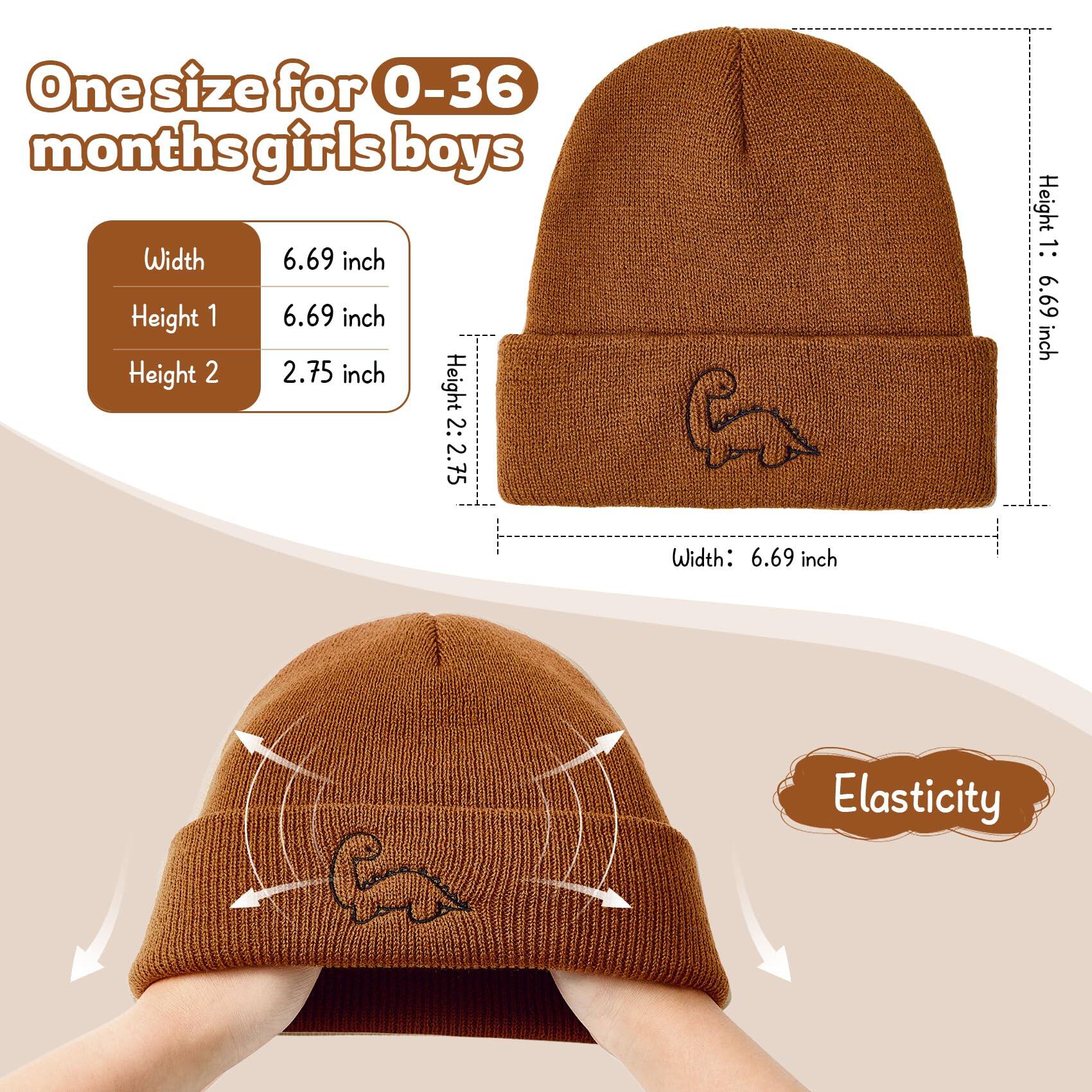 One size for 0-36 months girls boys

Width: 6.69 inch  
Height 1: 6.69 inch  
Height 2: 2.75 inch  

Elasticity