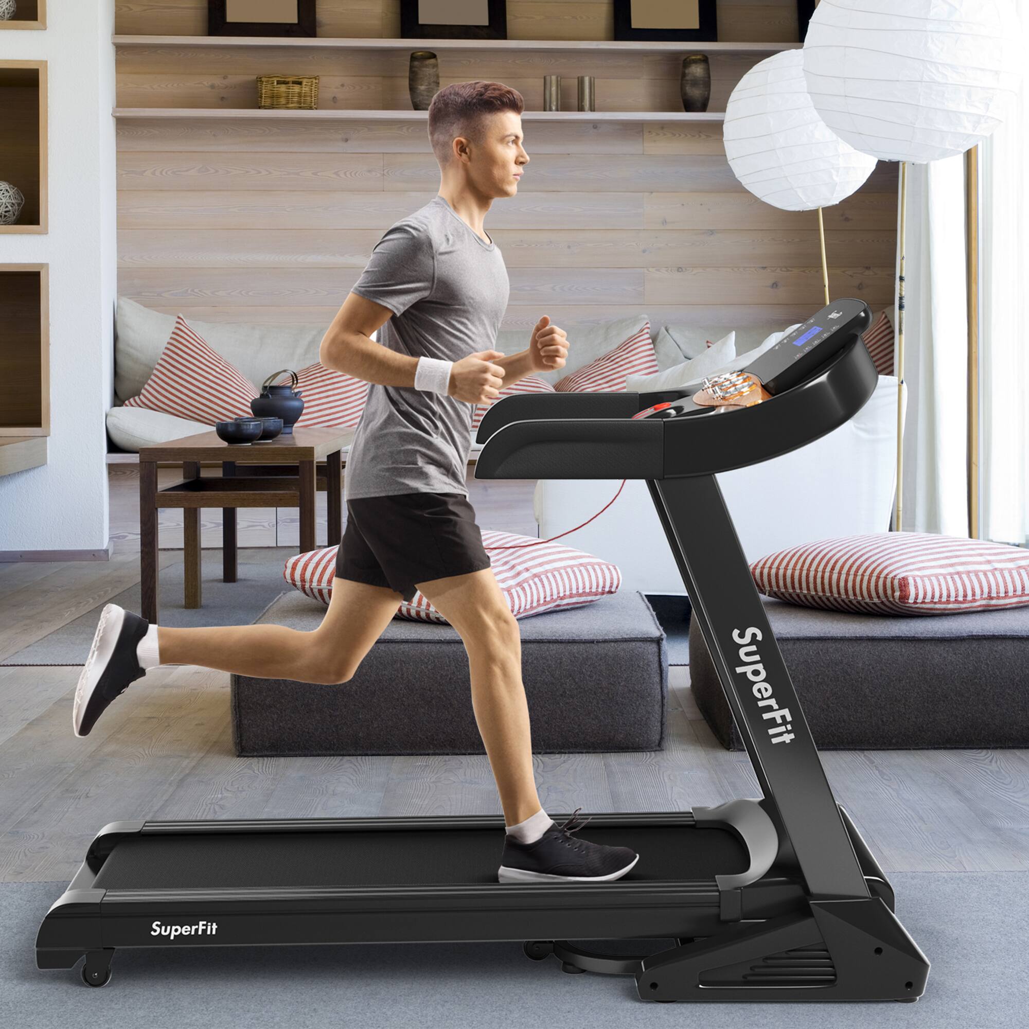 Gymax 3.75HP Folding Treadmill Running Jogging Machine w/ 15