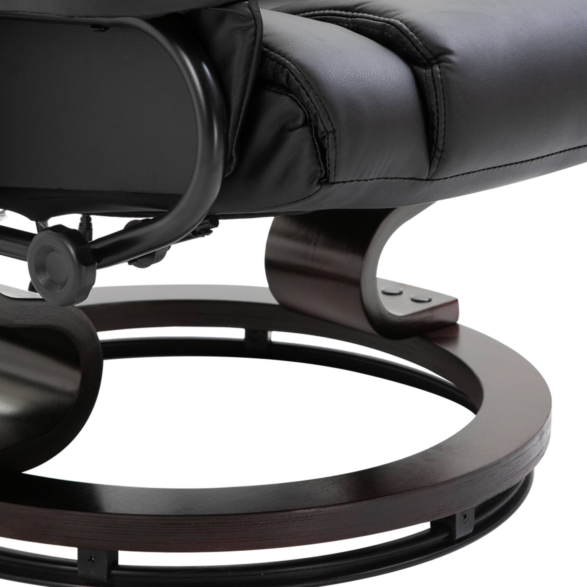 Alt View 8. Homcom - Massage Recliner Chair with Ottoman Footrest, 10 Vibration Points, 360° Swivel Reclining Chair, Faux Leather Living Room - Black.