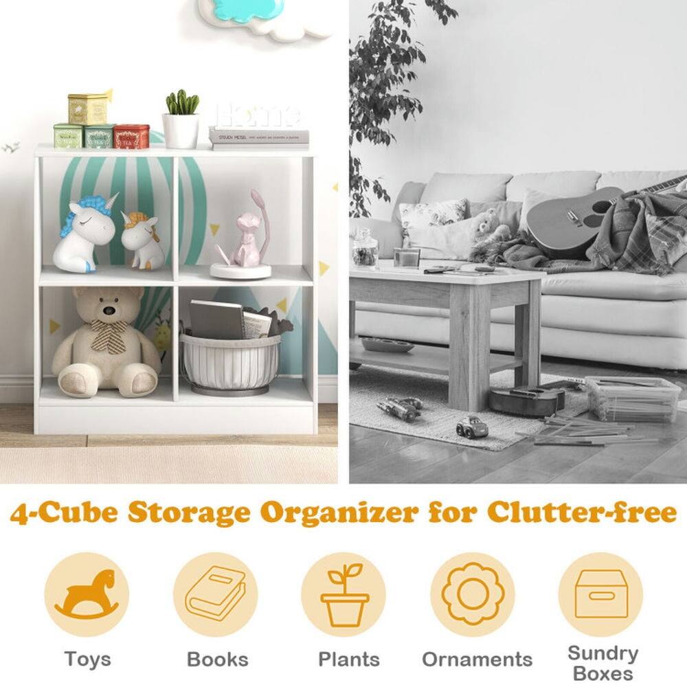 Home UUAN -- 4-Cube Storage Organizer for Clutter-free Toys, Books, Plants, Ornaments, Sundry Boxes
