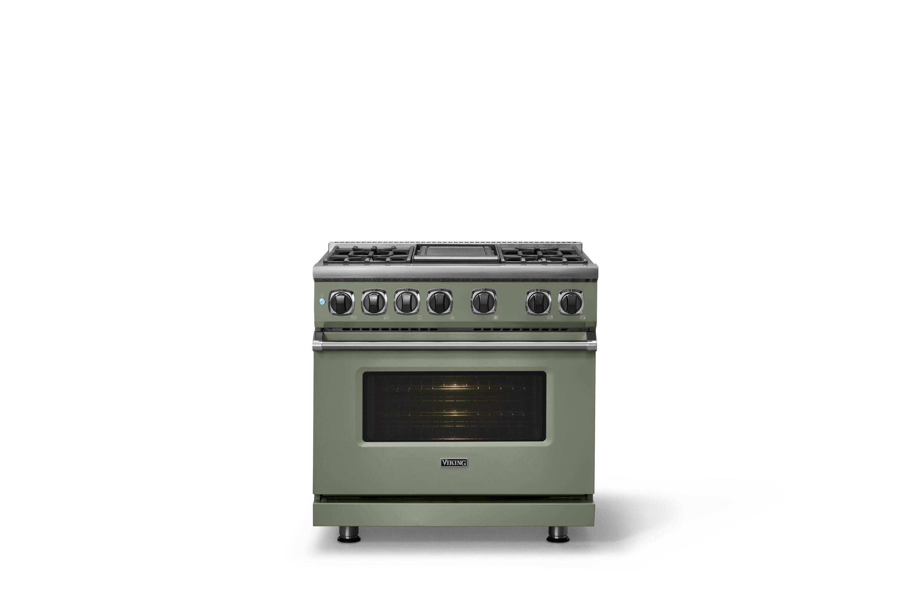 Alt View 1. Viking - 36"W. 5.6 Cu. Ft. 7S Self-Clean Dual Fuel Range-Eucalptus - Eucalyptus.